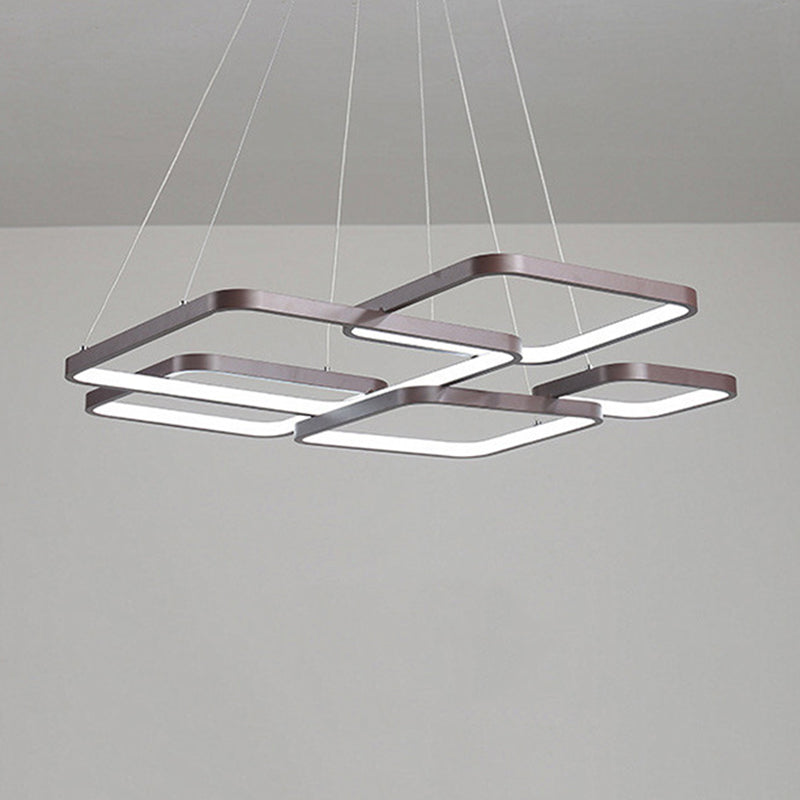 Brown Aluminum Hanging Pendant Lights Modern Hanging Lamps for Living Room