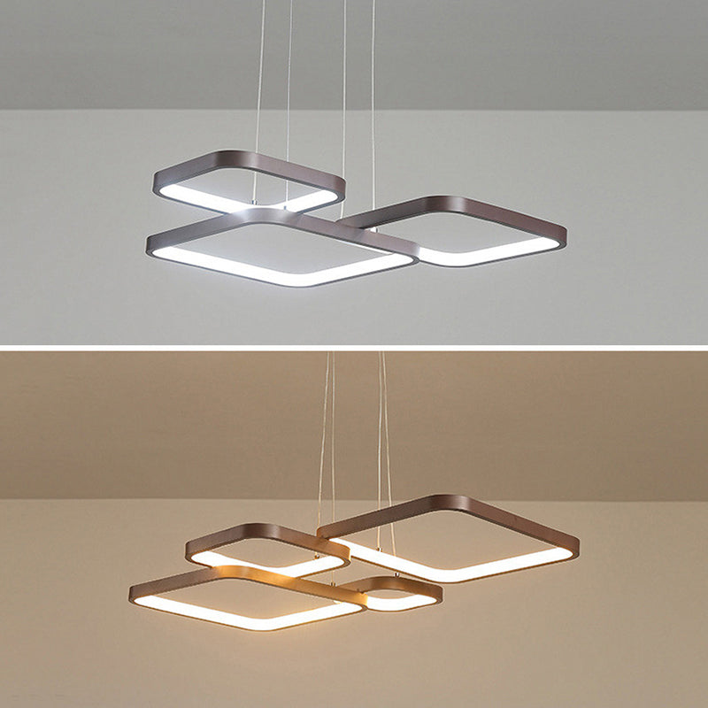 Brown Aluminum Hanging Pendant Lights Modern Hanging Lamps for Living Room