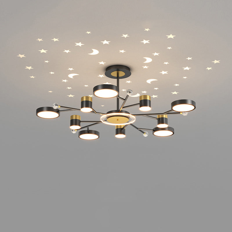 Black acrylique suspension suspension des lampes suspendues contemporaines pour le salon