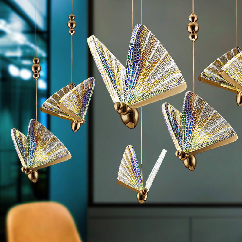 Luxurious Butterfly Style Hanging Ceiling Light, Acrylic Integrated LED Light Pendant Lighting