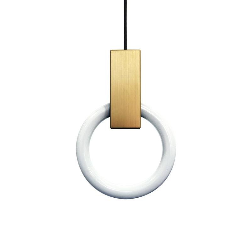 Modern Luxury LED Pendant Light Aluminium Circular Hanging Lamp with Acrylic Shade