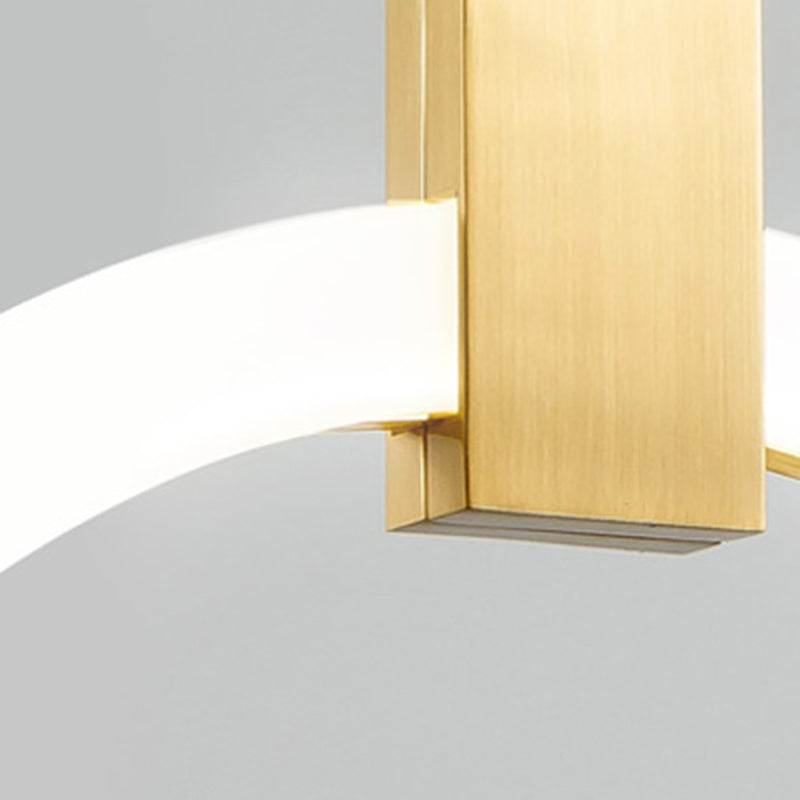 Modern Luxury LED Pendant Light Aluminium Circular Hanging Lamp with Acrylic Shade