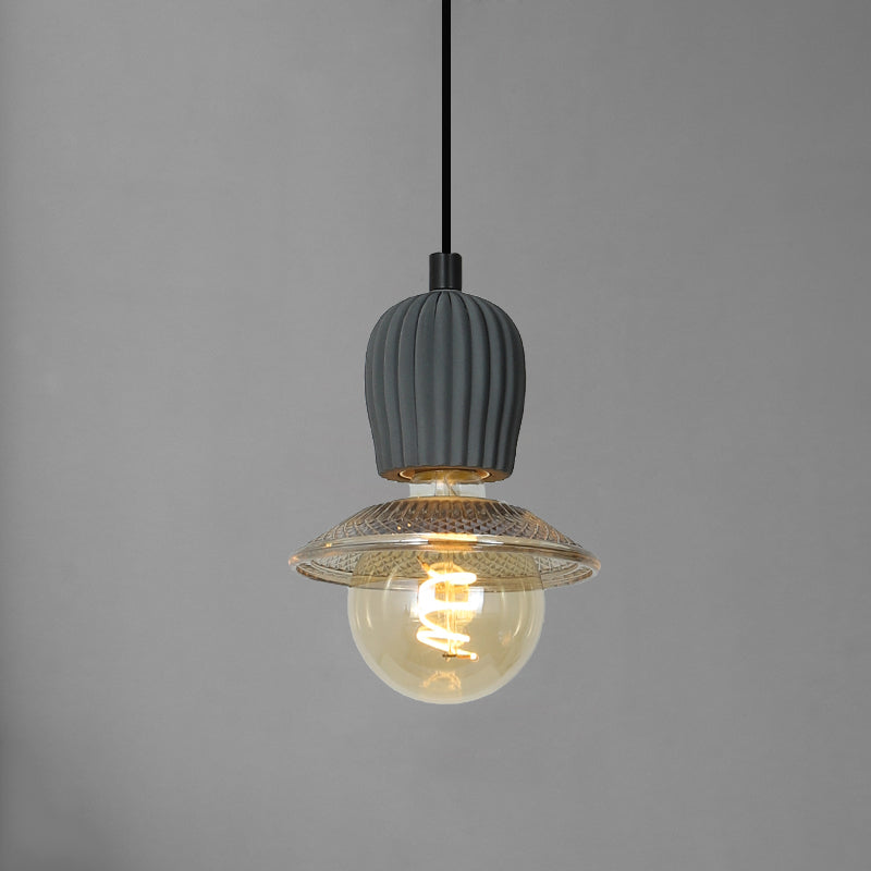 1-Light Cement Suspended Lighting Fixture Modern Pendant Light Kit for Dining Room