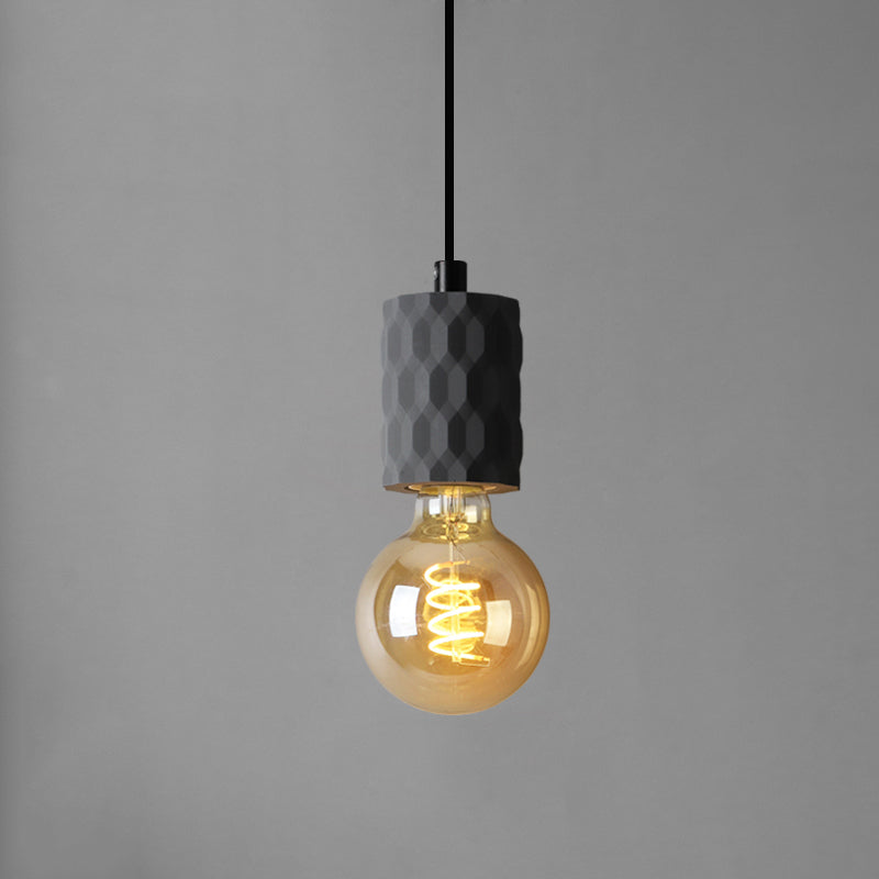 1-Light Cement Suspended Lighting Fixture Modern Pendant Light Kit for Dining Room