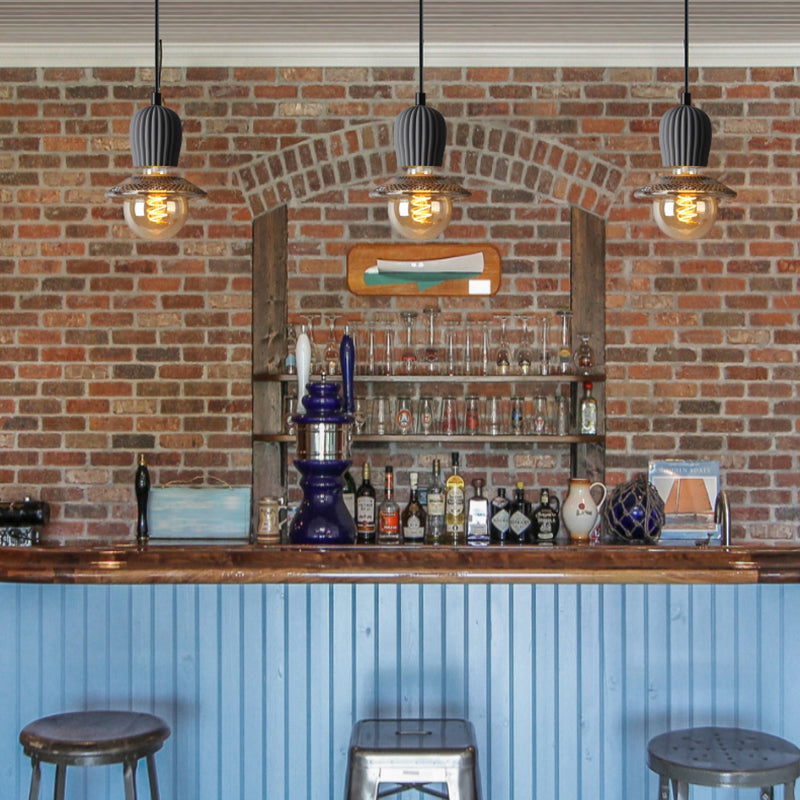 1-Light Cement Suspended Lighting Fixture Modern Pendant Light Kit for Dining Room