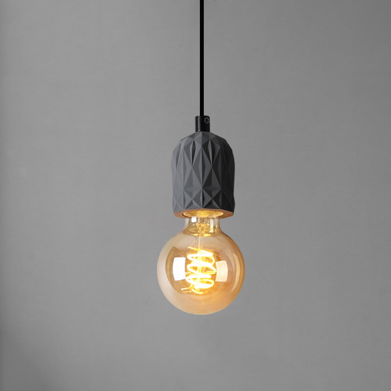 1-Light Cement Suspended Lighting Fixture Modern Pendant Light Kit for Dining Room