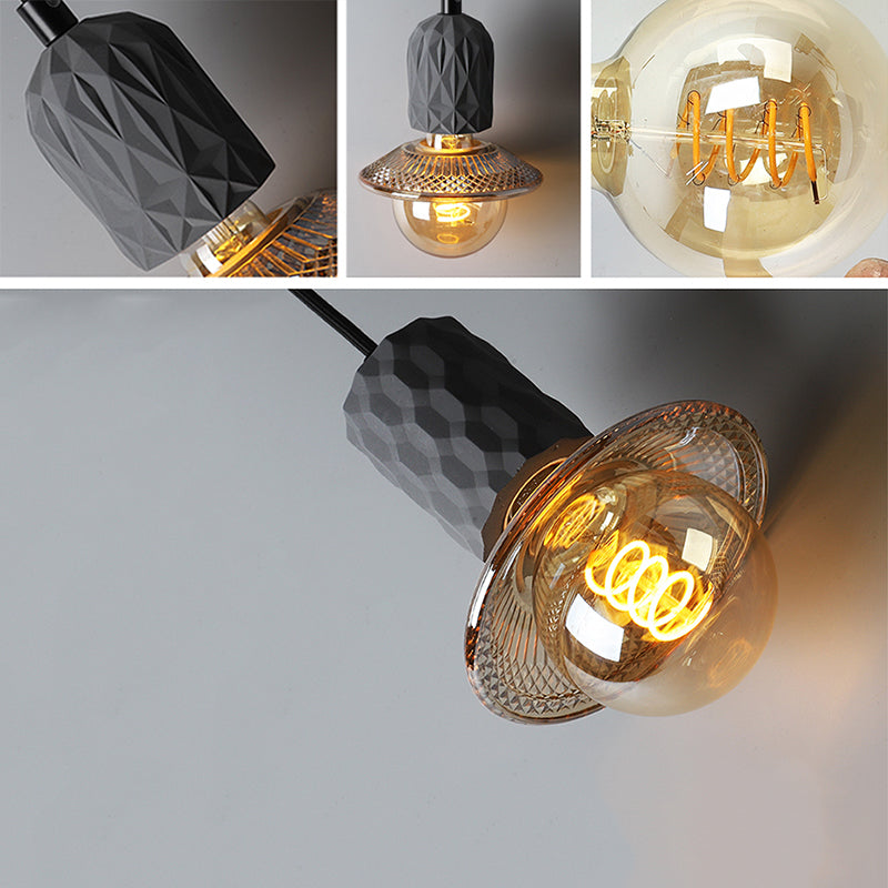 1-Light Cement Suspended Lighting Fixture Modern Pendant Light Kit for Dining Room