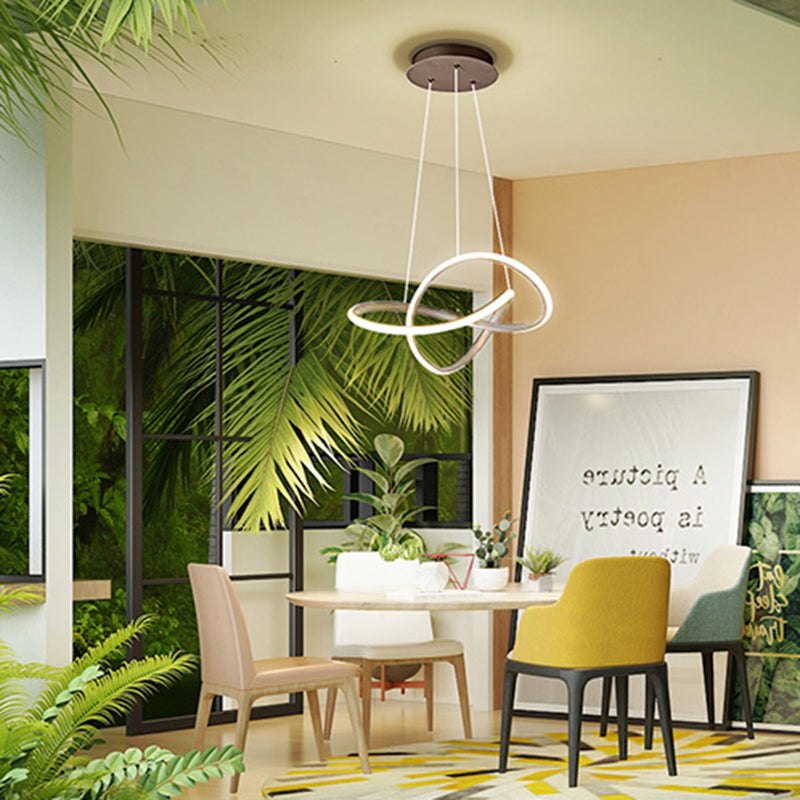 Simple Modern Characteristic Style LED Hanging Chandelier Light for Dining Room Living Room