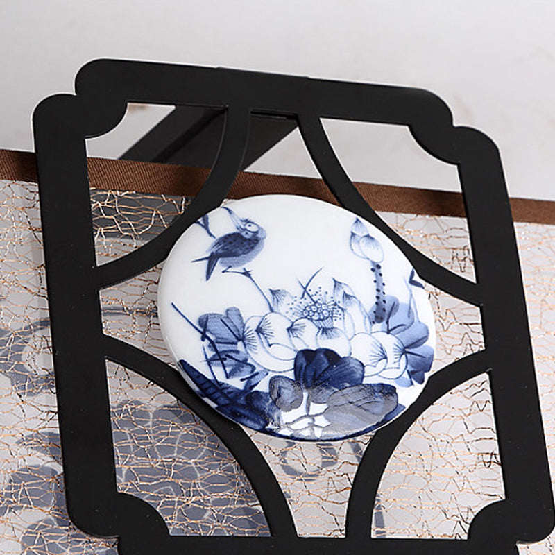 Plafonniers de style asiatique avec abat-jour en tissu pour salon et salle à manger