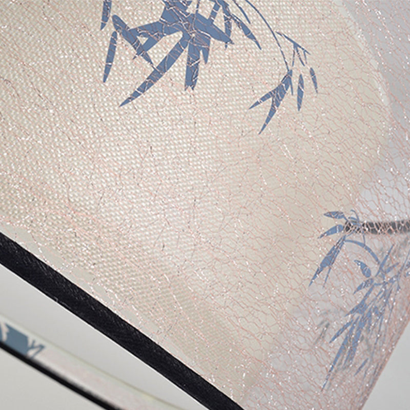 Plafonnier encastré beige en tissu de style chinois pour salon