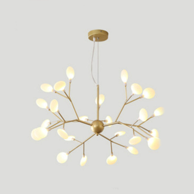 Lampada sospesa in metallo moderno Fireflies Style Lampada in oro per salotto