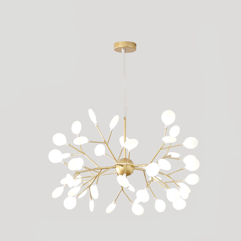 Lampada sospesa in metallo moderno Fireflies Style Lampada in oro per salotto
