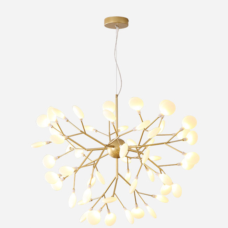 Lampada sospesa in metallo moderno Fireflies Style Lampada in oro per salotto