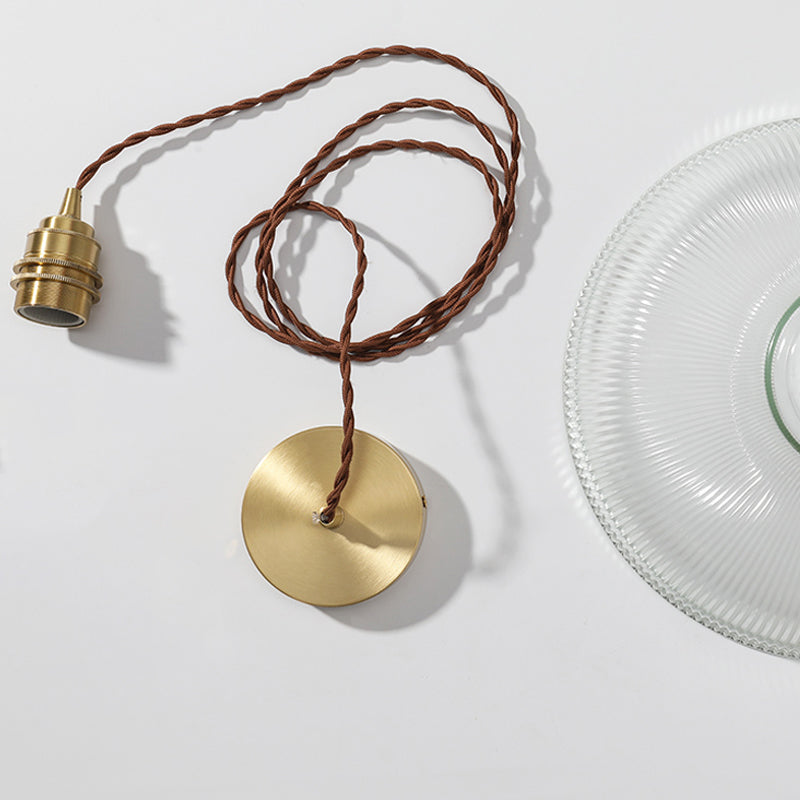 Industrial Single Light Pendant with Clear Prismatic Glass for Bedside Hallway Kitchen