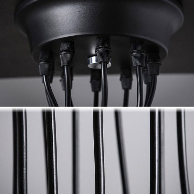 Luce a soffitto multiplo nero Light Industrial Metal Spider Swag Swag Light for Bar