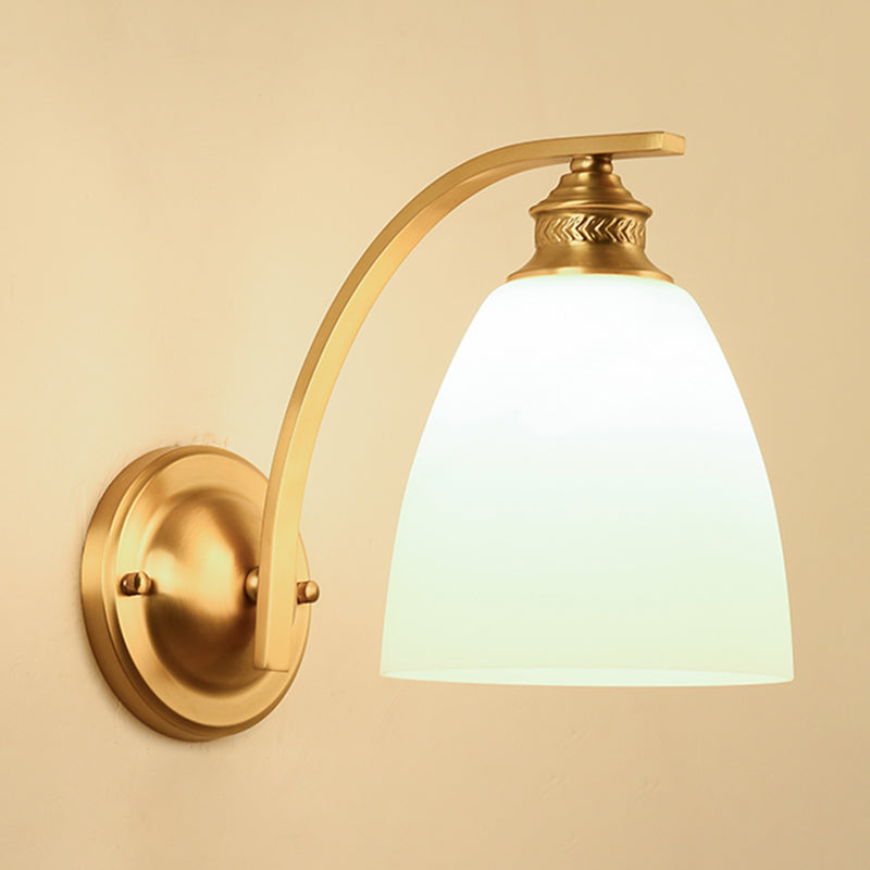 Illuminazione a parete interno Apparecchio di lampada a parete minimalista con tonalità di vetro latte