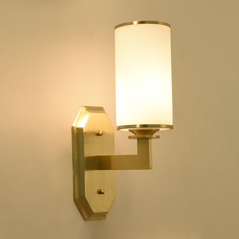 Illuminazione a parete interno Apparecchio di lampada a parete minimalista con tonalità di vetro latte