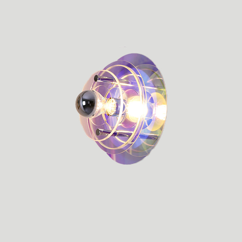 Space-age Wall Lamp Fixture Postmodern Style Acrylic 1 Bulb Bedroom Sconce Light
