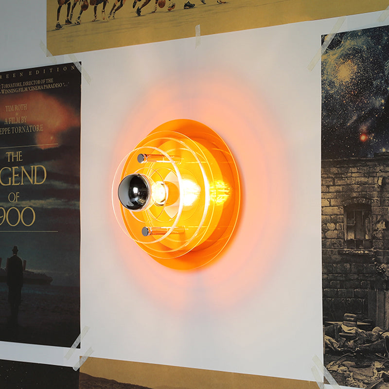 Space-age Wall Lamp Fixture Postmodern Style Acrylic 1 Bulb Bedroom Sconce Light