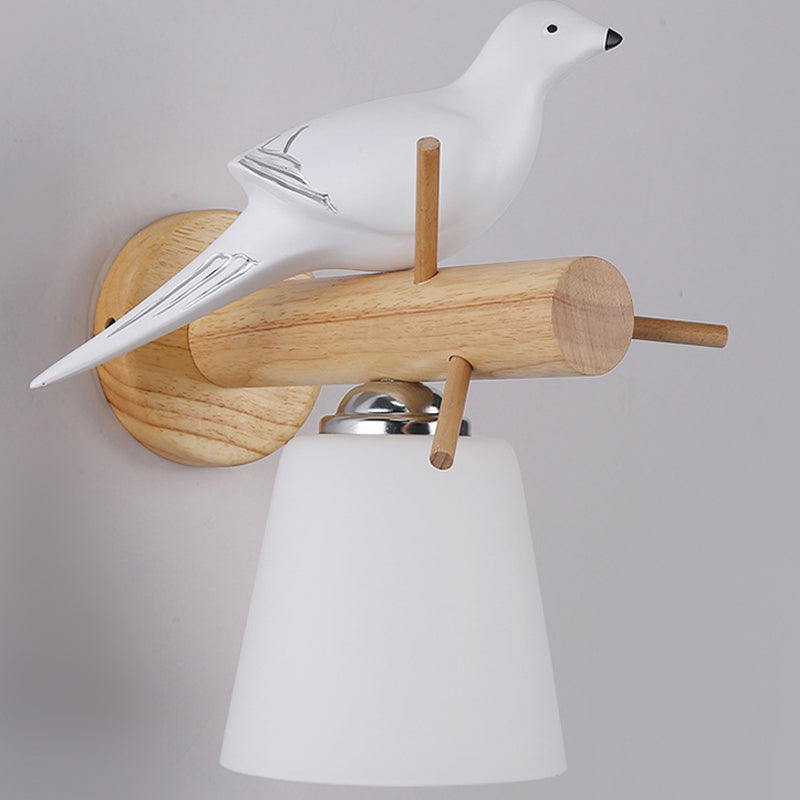 Lámpara montada en la pared de cono simplicidad posmoderna apliques de pared de madera para sala de estar