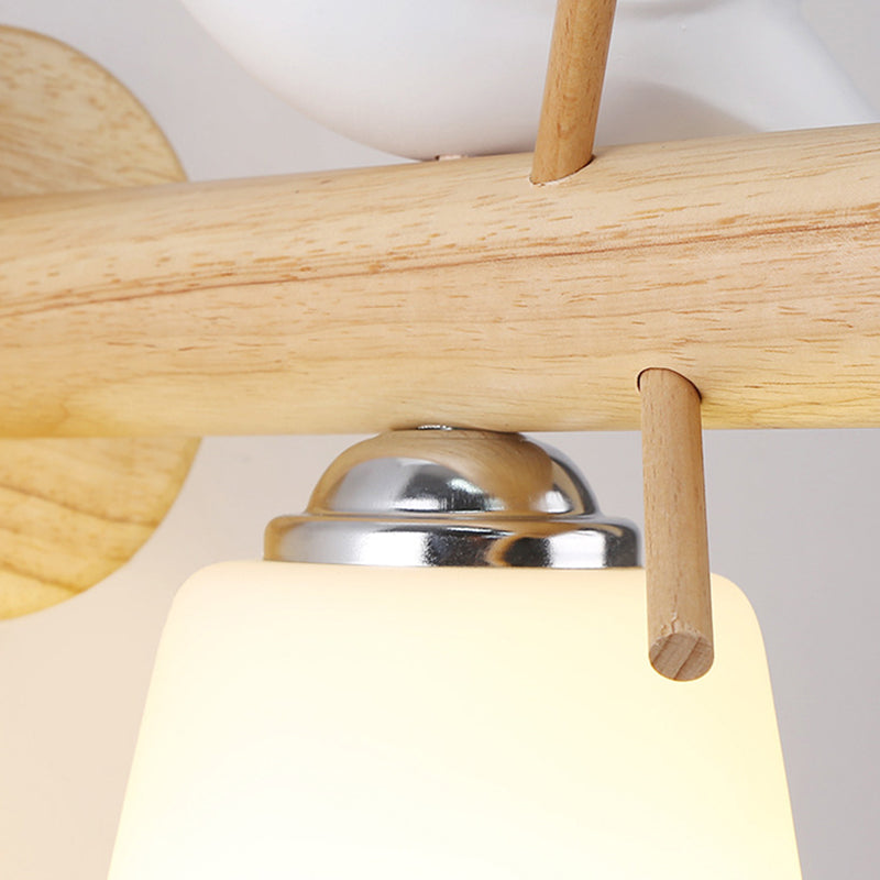 Lámpara montada en la pared de cono simplicidad posmoderna apliques de pared de madera para sala de estar