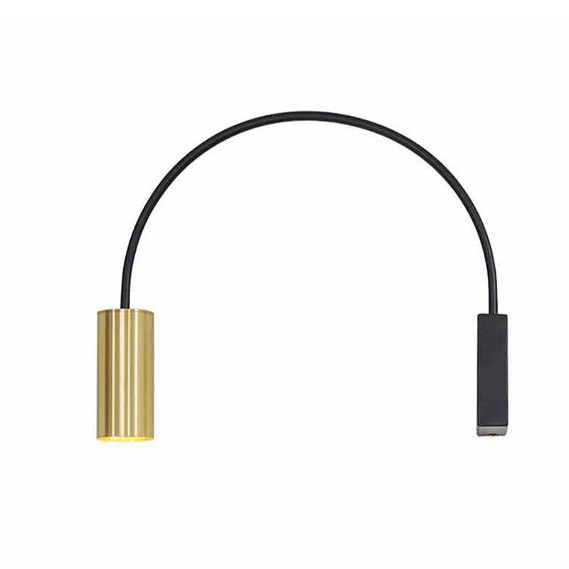 Postmodern 1 Lámpara de pared de la bulbo Luz de lectura curva de brazo flexible con sombra de metal