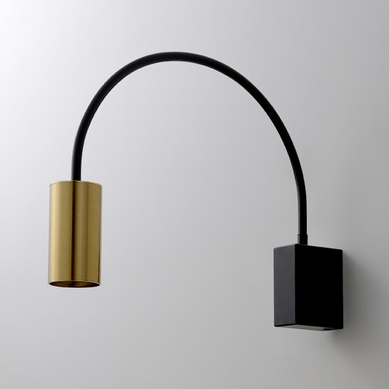 Postmodern 1 Bulb Wall Lamp Flexible Arm Curved Reading Light with Metal Shade