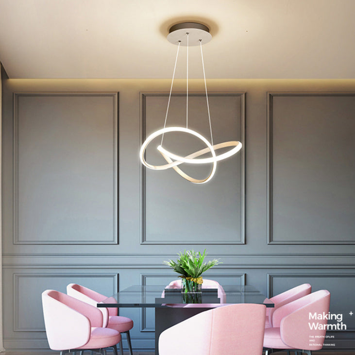 Simple Modern Characteristic Style LED Hanging Chandelier Light for Dining Room Living Room