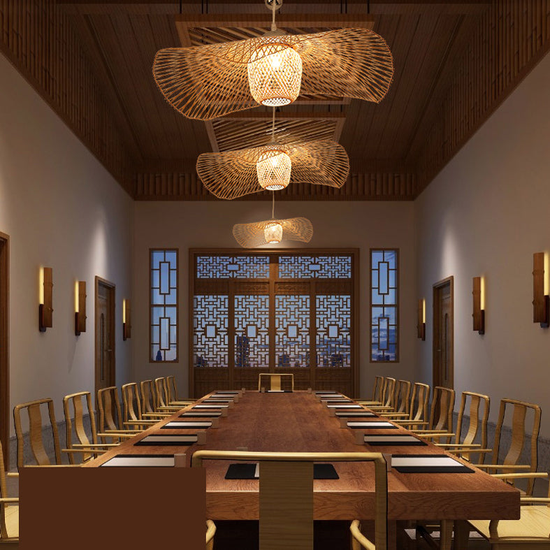 Twist Twist Twist Ciptenant Lighting Fishtures Rattan Hanging Light con cavo sospeso per il ristorante