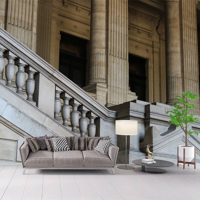 Belgium Architecture Mural Decal Water Resistant Wall Covering for Meeting Room