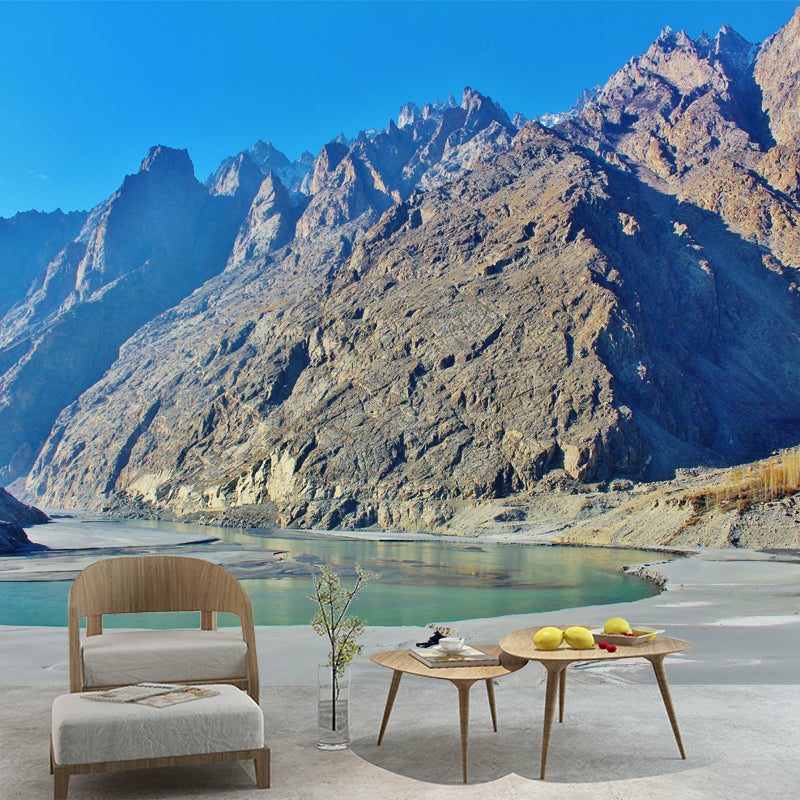 Mountain Mural Modern Style Stain Resistant Meeting Room, Customized Size