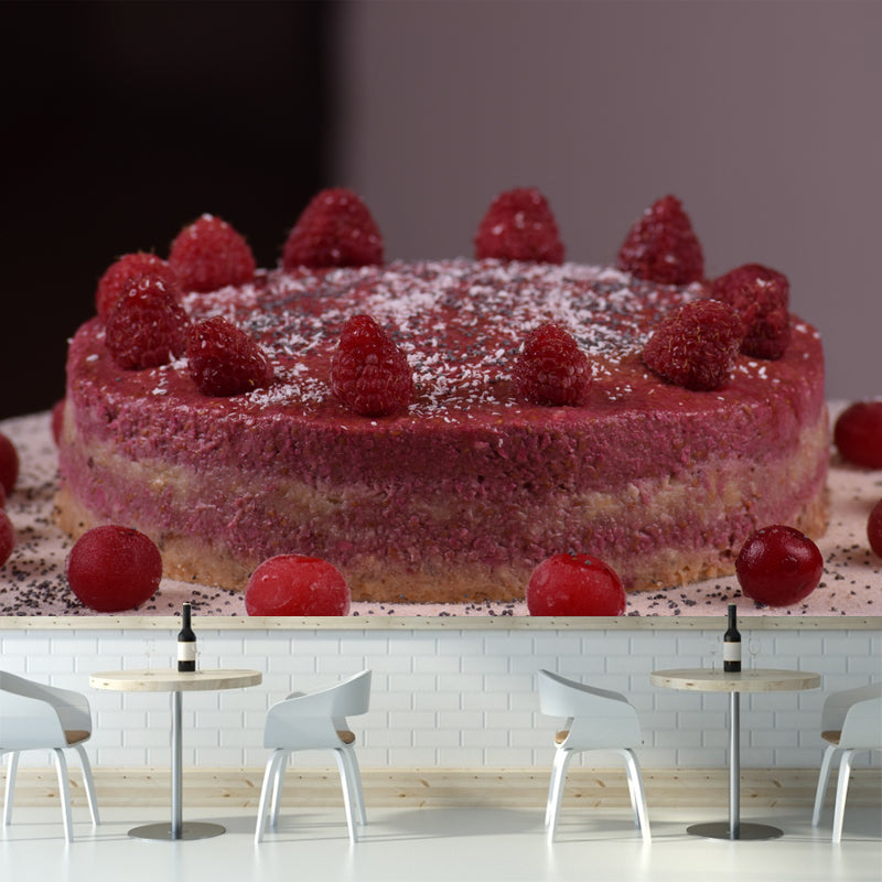 Tasty Cake Dessert Washable Mural Wallpaper for Baking Shop, Customized Size