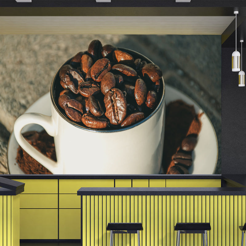 Simplicity Coffee Beans Mural Decal Modern Decorative, Moisture Resistant