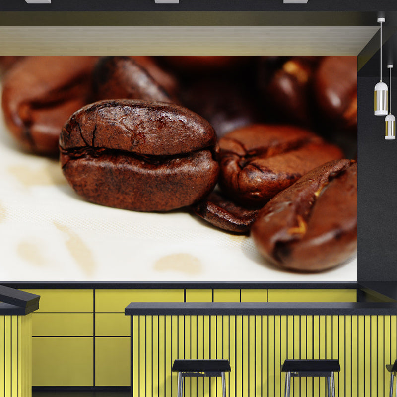 Roasted Coffee Beans Mural Wallpaper for Coffee Shop Wall Decor, Made to Measure