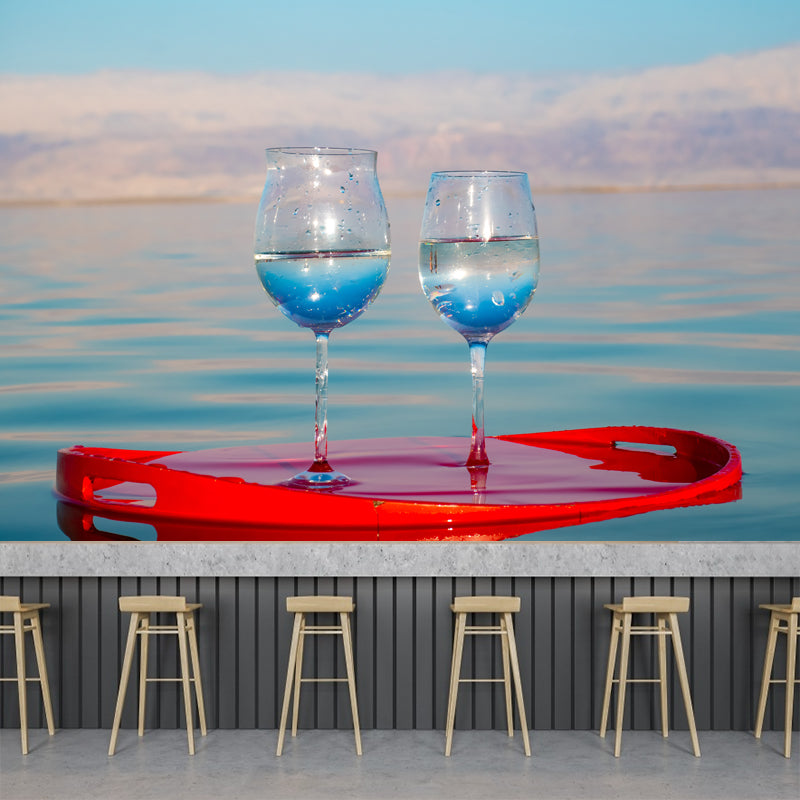 Wine Bar Modern Wallpaper Mural Stain Resistant Wall Covering, Customized Size