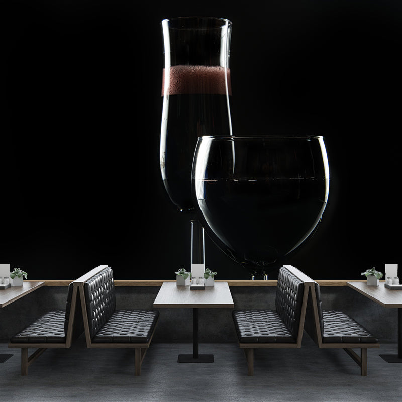 Wine Bar Modern Wallpaper Mural Stain Resistant Wall Covering, Customized Size