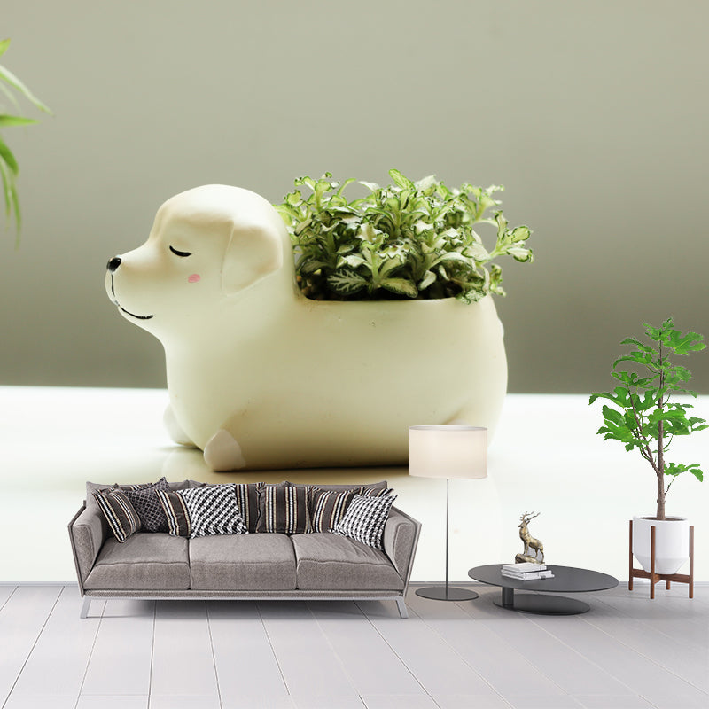 Potted Plants Indoor Decorations Wall Mural for Sitting Room, Moisture Resistant