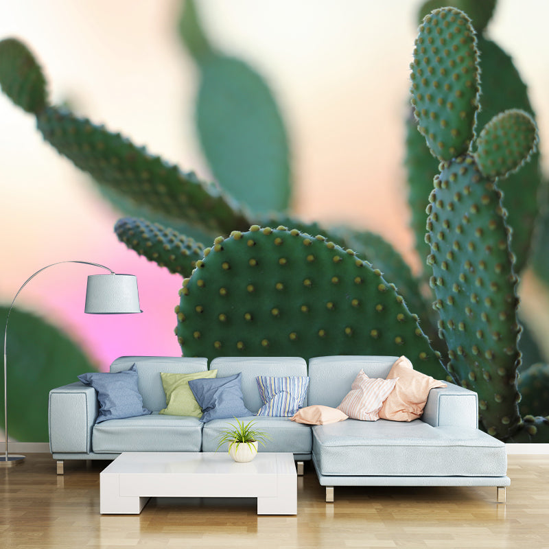 Green Cactus Wall Mural Decal Modern Living Room Wall Decor, Waterproof