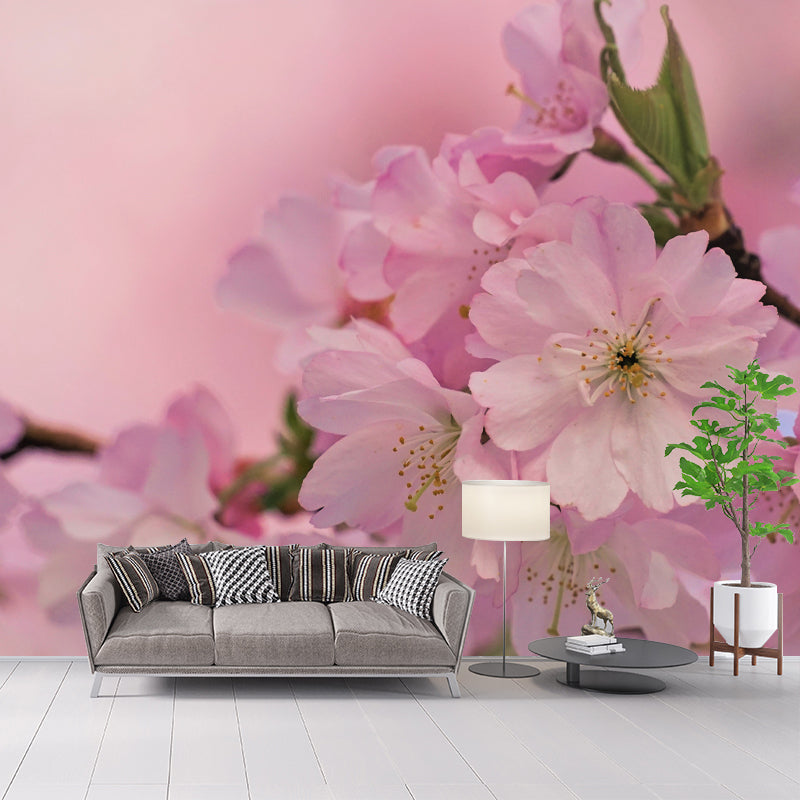 Cherry Blossoms Mural for Living Room Bedroom, Removable, Customized Size