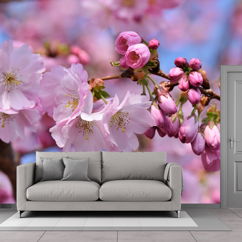 Cherry Blossoms Mural for Living Room Bedroom, Removable, Customized Size