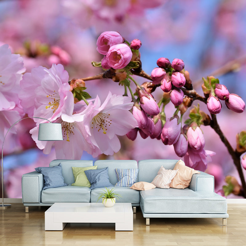 Cherry Blossoms Mural for Living Room Bedroom, Removable, Customized Size
