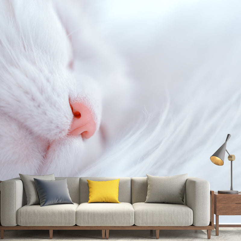 Cat Mural Wallpaper Stain Proof Modern Bedroom Wall Decoration, Customized Size