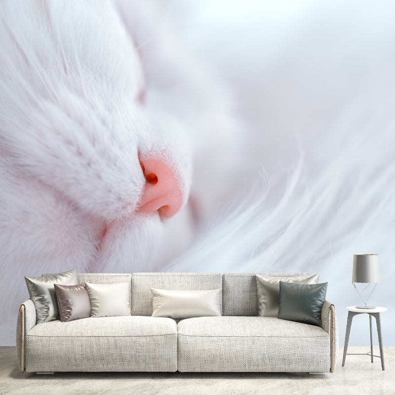 Cat Mural Wallpaper Stain Proof Modern Bedroom Wall Decoration, Customized Size