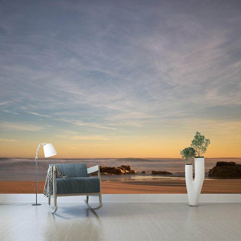 Tropical Beach Mural Decal Modern Wall Decor for Living Room, Moisture Resistant