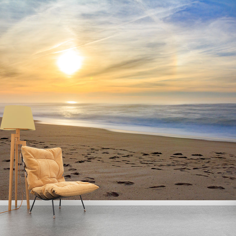 Sandy Beach Mural Decal for Home Custom Wall Covering Living Room, Customized Size