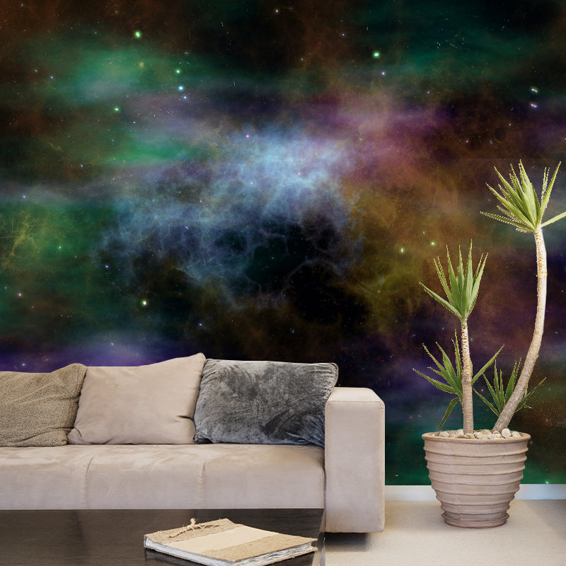 Stars Wall Mural Decal Modern Dreamy Universe Wall Decor for Reading Room