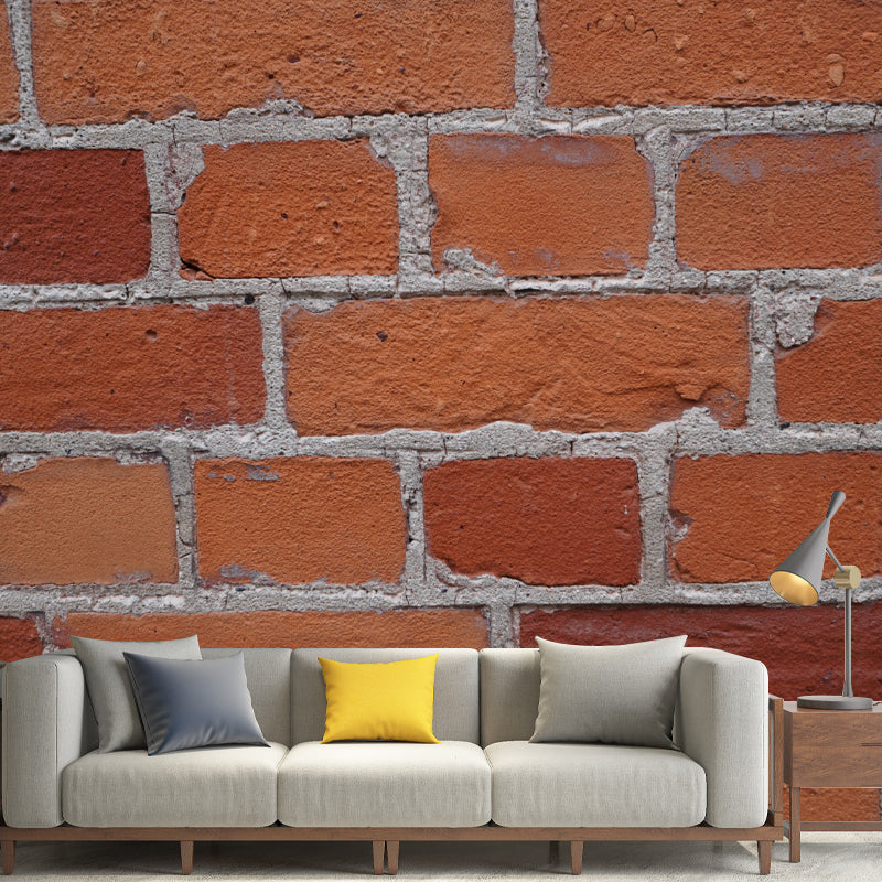 Dark Brick Background Removable Wall Mural for Sitting Room, Moisture Resistant