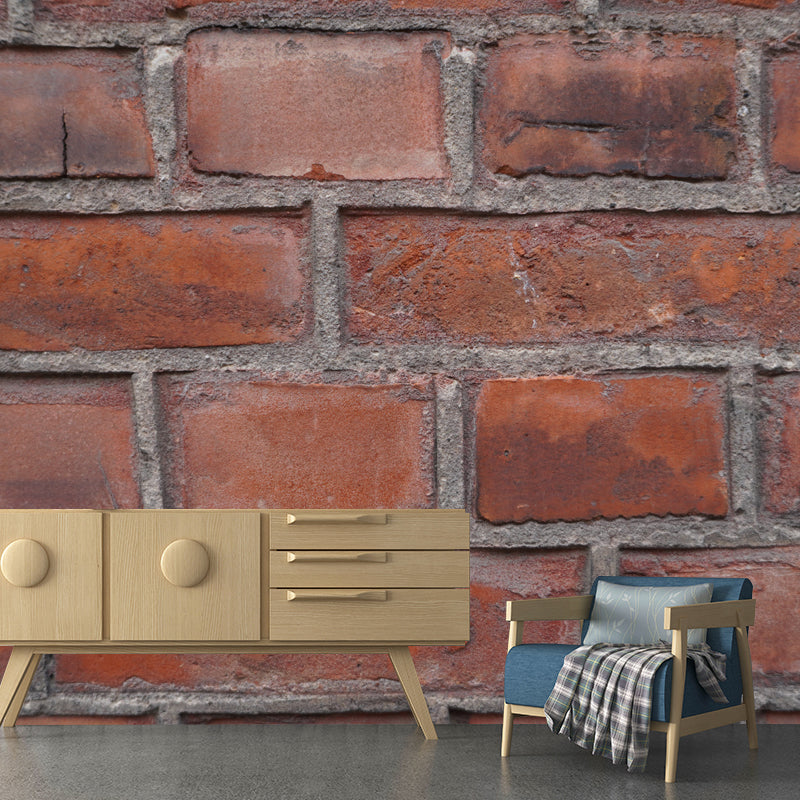 Dark Brick Background Removable Wall Mural for Sitting Room, Moisture Resistant