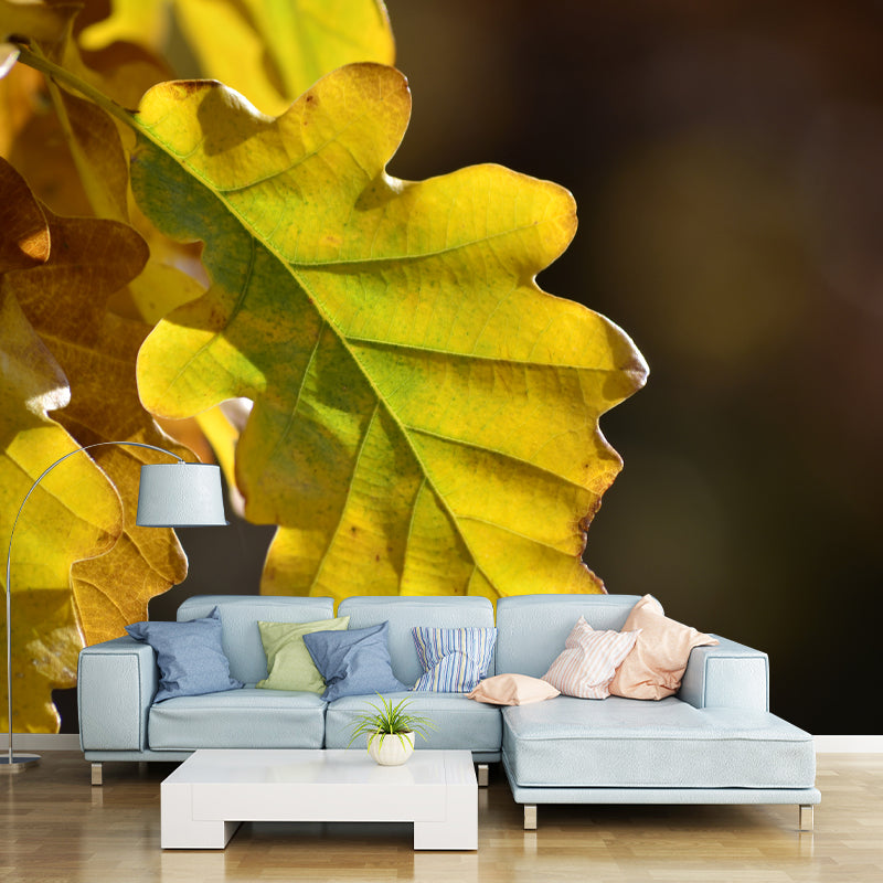 Falling Autumn Leaves Wall Covering for Sleeping Room Waterproof, Made to Measure