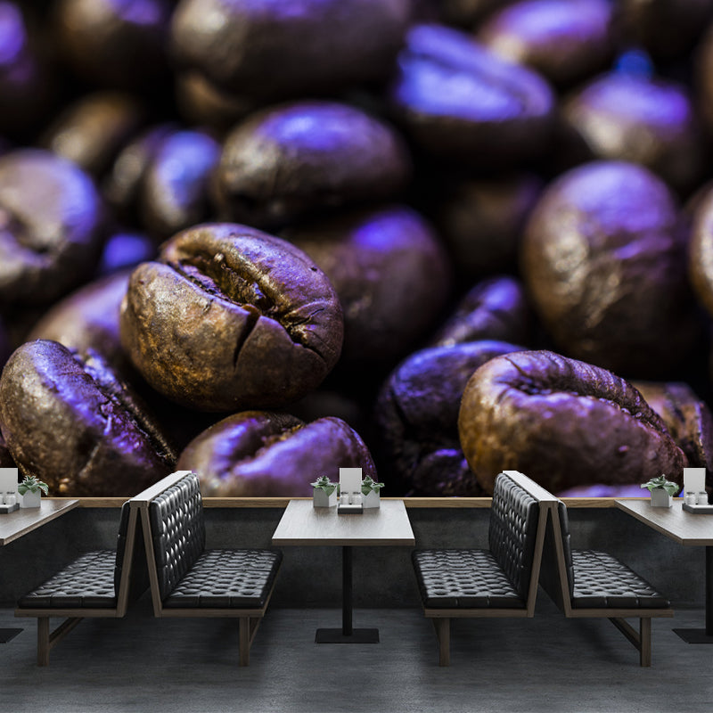 Contemporary Coffee Shop Wall Covering Coffee Beans Mural Decal, Waterproofing